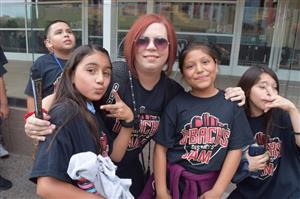 Vicki with students